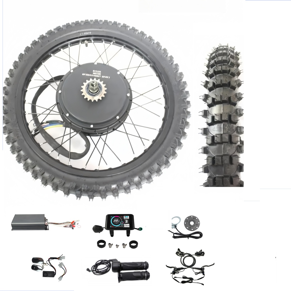 72V 8000W Brushless Hub Motor - Zestaw do konwersji tylnego koła motocyklowego