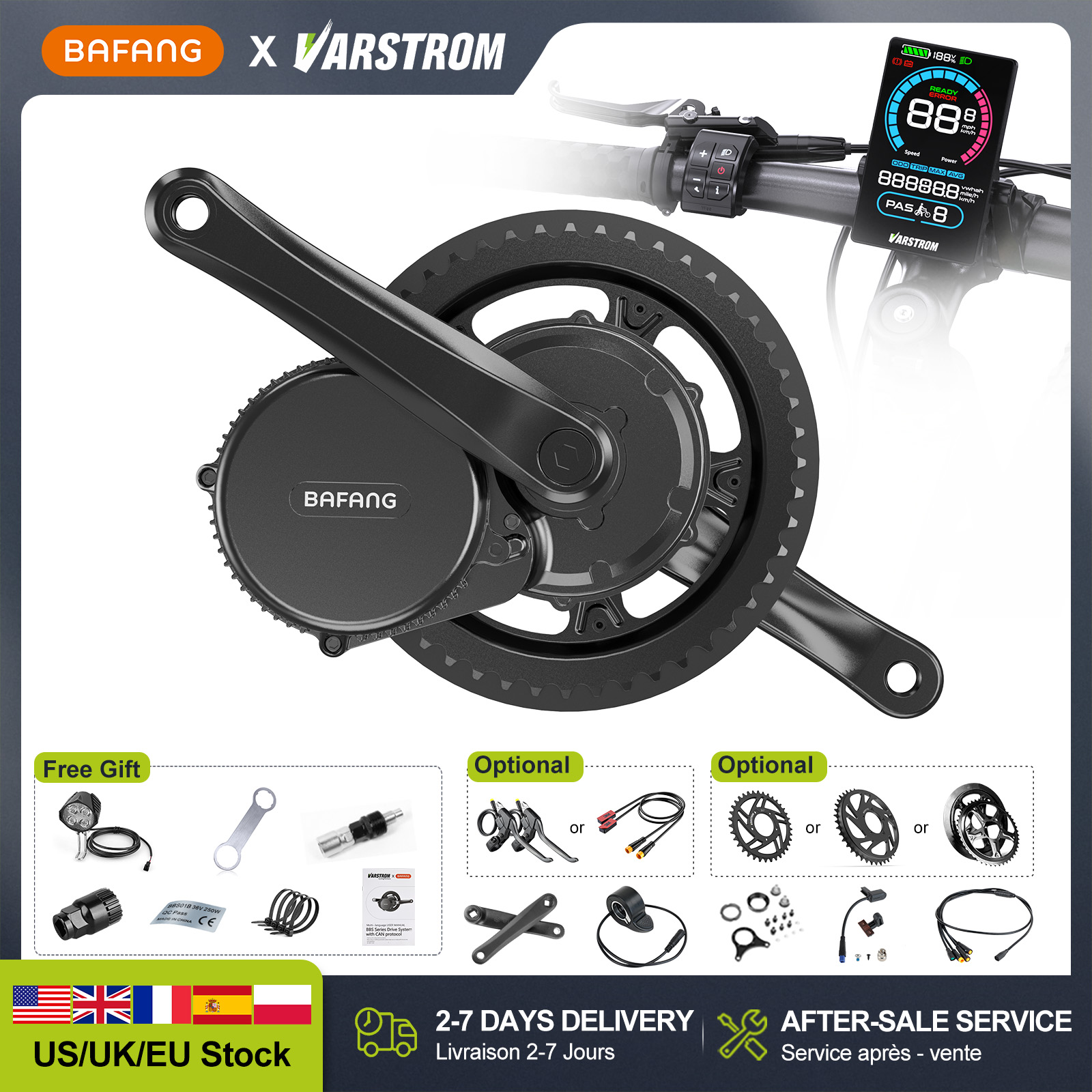 Side Hung Mid Drive Motor Kit - [US Stock] Silnik centralny BAFANG 48V