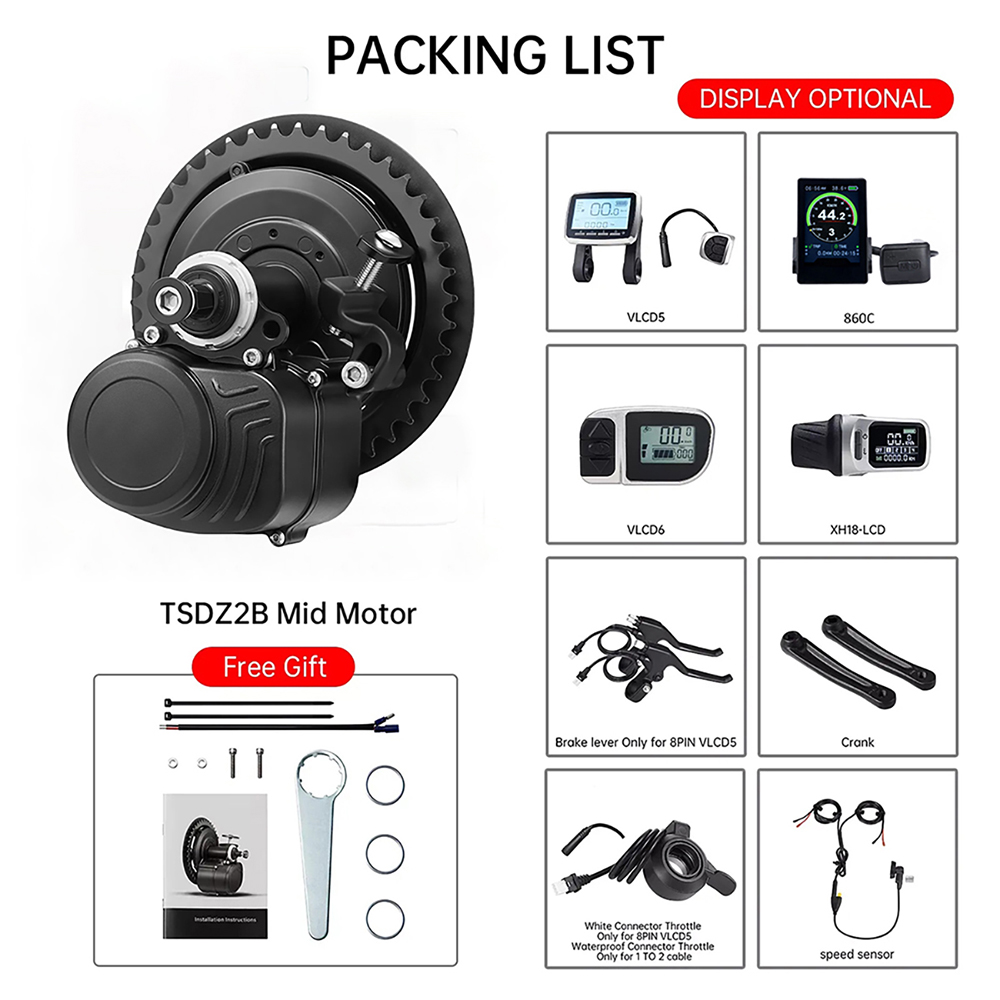 Tongsheng TSDZ2B BB 120mm 100m – High Torque Brushless Mid Motor Kit recenzja i cena
